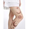 imageSHENHE Womens Patterned Fishnet Tights High Waist Pantyhose Floral StockingsMoon Star Apricot