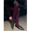 imageSHENHE Womens Patterned Fishnet Tights High Waist Pantyhose Floral StockingsOpaque Burgundy