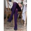 imageSHENHE Womens Patterned Fishnet Tights High Waist Pantyhose Floral StockingsOpaque Purple