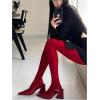 imageSHENHE Womens Patterned Fishnet Tights High Waist Pantyhose Floral StockingsOpaque Red