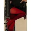 imageSHENHE Womens Patterned Fishnet Tights High Waist Pantyhose Floral StockingsOpaque Red