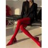 imageSHENHE Womens Patterned Fishnet Tights High Waist Pantyhose Floral StockingsOpaque Red