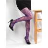 imageSHENHE Womens Patterned Fishnet Tights High Waist Pantyhose Floral StockingsPurple