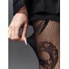 imageSHENHE Womens Patterned Fishnet Tights High Waist Pantyhose Floral StockingsSnake Print Black