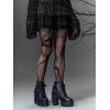 imageSHENHE Womens Patterned Fishnet Tights High Waist Pantyhose Floral StockingsSnake Print Black
