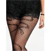 imageSHENHE Womens Patterned Fishnet Tights High Waist Pantyhose Floral StockingsSnake Print Black B