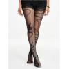 imageSHENHE Womens Patterned Fishnet Tights High Waist Pantyhose Floral StockingsSnake Print Black B