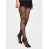 imageSHENHE Womens Patterned Tights Stockings Sheer Ultra Thin High Waist Pantyhose StockingsBlack