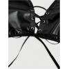 imageSHENHE Womens Plus Size PU Leather Halter Wireless Bra Lace Up Backless Bralette Crop TopBlack
