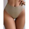 imageSHENHE Womens Tummy Control Thong Shapewear Panty High Waisted Body Shaper UnderwearKhaki