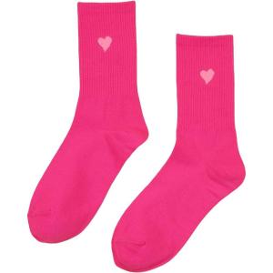 imageSHENHE Womens Heart Print Mid Calf Crew Socks Ribbed Knit Dress Boot SocksHot Pink