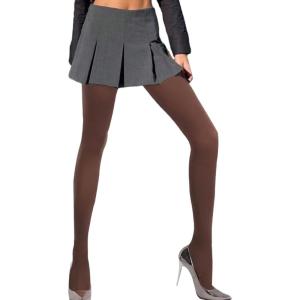 imageSHENHE Womens Patterned Fishnet Tights High Waist Pantyhose Floral StockingsOpaque Coffee Brown