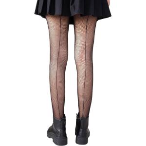 imageSHENHE Womens Patterned Fishnet Tights High Waist Pantyhose Floral StockingsSimple Black