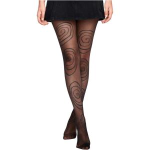 imageSHENHE Womens Patterned Tights Stockings Sheer Ultra Thin High Waist Pantyhose StockingsBlack