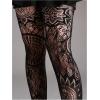 imageSHENHE Womens 1pc Sheer Mesh Pattern Tights High Waist Fashionable Sexy Streetwear Fishnet StockingsBoho Black
