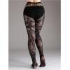 imageSHENHE Womens 1pc Sheer Mesh Pattern Tights High Waist Fashionable Sexy Streetwear Fishnet StockingsBoho Black