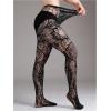 imageSHENHE Womens 1pc Sheer Mesh Pattern Tights High Waist Fashionable Sexy Streetwear Fishnet StockingsBoho Black