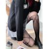 imageSHENHE Womens 1pc Sheer Mesh Pattern Tights High Waist Fashionable Sexy Streetwear Fishnet StockingsBow Black
