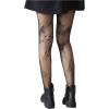 imageSHENHE Womens 1pc Sheer Mesh Pattern Tights High Waist Fashionable Sexy Streetwear Fishnet StockingsButterfly Flower Black
