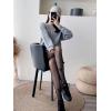 imageSHENHE Womens 1pc Sheer Mesh Pattern Tights High Waist Fashionable Sexy Streetwear Fishnet StockingsButterfly Lined Black