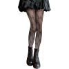 imageSHENHE Womens 1pc Sheer Mesh Pattern Tights High Waist Fashionable Sexy Streetwear Fishnet StockingsCoquette Bow Black