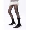 imageSHENHE Womens 1pc Sheer Mesh Pattern Tights High Waist Fashionable Sexy Streetwear Fishnet StockingsCoquette Bow Black