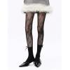 imageSHENHE Womens 1pc Sheer Mesh Pattern Tights High Waist Fashionable Sexy Streetwear Fishnet StockingsCoquette Bow Black
