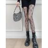imageSHENHE Womens 1pc Sheer Mesh Pattern Tights High Waist Fashionable Sexy Streetwear Fishnet StockingsCrescent Black