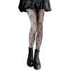 imageSHENHE Womens 1pc Sheer Mesh Pattern Tights High Waist Fashionable Sexy Streetwear Fishnet StockingsCrescent Black