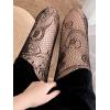 imageSHENHE Womens 1pc Sheer Mesh Pattern Tights High Waist Fashionable Sexy Streetwear Fishnet StockingsFlower Black B
