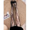 imageSHENHE Womens 1pc Sheer Mesh Pattern Tights High Waist Fashionable Sexy Streetwear Fishnet StockingsFlower Black B