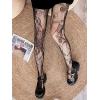 imageSHENHE Womens 1pc Sheer Mesh Pattern Tights High Waist Fashionable Sexy Streetwear Fishnet StockingsFlower Black B