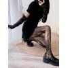 imageSHENHE Womens 1pc Sheer Mesh Pattern Tights High Waist Fashionable Sexy Streetwear Fishnet StockingsFlower Black B