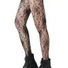 imageSHENHE Womens 1pc Sheer Mesh Pattern Tights High Waist Fashionable Sexy Streetwear Fishnet StockingsFlower Black C