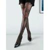 imageSHENHE Womens 1pc Sheer Mesh Pattern Tights High Waist Fashionable Sexy Streetwear Fishnet StockingsFlower Black D