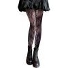 imageSHENHE Womens 1pc Sheer Mesh Pattern Tights High Waist Fashionable Sexy Streetwear Fishnet StockingsFlower Black E