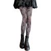 imageSHENHE Womens 1pc Sheer Mesh Pattern Tights High Waist Fashionable Sexy Streetwear Fishnet StockingsFlower Black a