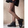 imageSHENHE Womens 1pc Sheer Mesh Pattern Tights High Waist Fashionable Sexy Streetwear Fishnet StockingsGrid Black