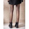 imageSHENHE Womens 1pc Sheer Mesh Pattern Tights High Waist Fashionable Sexy Streetwear Fishnet StockingsGrid Black