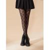 imageSHENHE Womens 1pc Sheer Mesh Pattern Tights High Waist Fashionable Sexy Streetwear Fishnet StockingsHeart Black