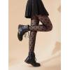 imageSHENHE Womens 1pc Sheer Mesh Pattern Tights High Waist Fashionable Sexy Streetwear Fishnet StockingsHeart Black