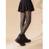 imageSHENHE Womens 1pc Sheer Mesh Pattern Tights High Waist Fashionable Sexy Streetwear Fishnet StockingsHeart Black