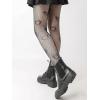 imageSHENHE Womens 1pc Sheer Mesh Pattern Tights High Waist Fashionable Sexy Streetwear Fishnet StockingsHeart Black a