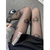 imageSHENHE Womens 1pc Sheer Mesh Pattern Tights High Waist Fashionable Sexy Streetwear Fishnet StockingsHeart Dots Black