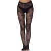 imageSHENHE Womens 1pc Sheer Mesh Pattern Tights High Waist Fashionable Sexy Streetwear Fishnet StockingsJacquard Fishnet Black