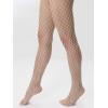 imageSHENHE Womens 1pc Sheer Mesh Pattern Tights High Waist Fashionable Sexy Streetwear Fishnet StockingsOpenwork Fishnet White