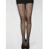 imageSHENHE Womens 1pc Sheer Mesh Pattern Tights High Waist Fashionable Sexy Streetwear Fishnet StockingsPinstripe Black