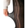 imageSHENHE Womens 1pc Sheer Mesh Pattern Tights High Waist Fashionable Sexy Streetwear Fishnet StockingsSexy Black