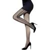 imageSHENHE Womens 1pc Sheer Mesh Pattern Tights High Waist Fashionable Sexy Streetwear Fishnet StockingsSide Seam Black
