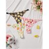 imageSHENHE Womens 3 Pack Thong Underwear G String Low Rise Cute Patterned Panties ThongsBlack White Pink